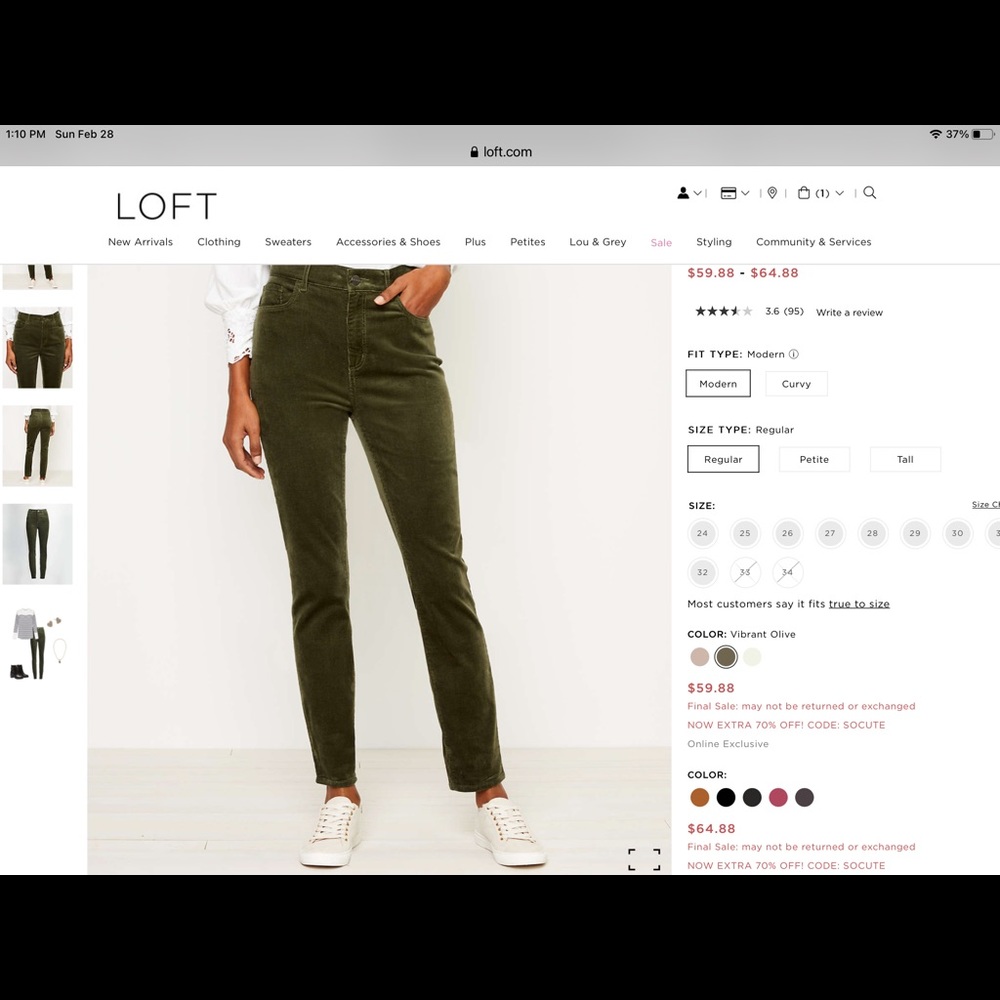 Loft corduroy pants